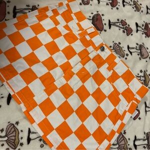 Orange and White Checkered Skirt
